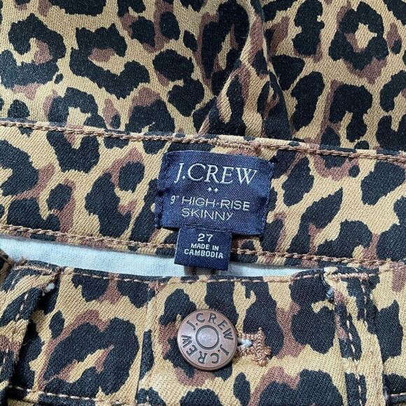 Reimagined by J Crew Womens Size 27 High Rise Skinny Jeans Animal Print Stretch - Picture 6 of 9